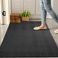 Marlow Extra Large Floor Rug Non Slip 90cm x 305cm Grey-1954802462921723911