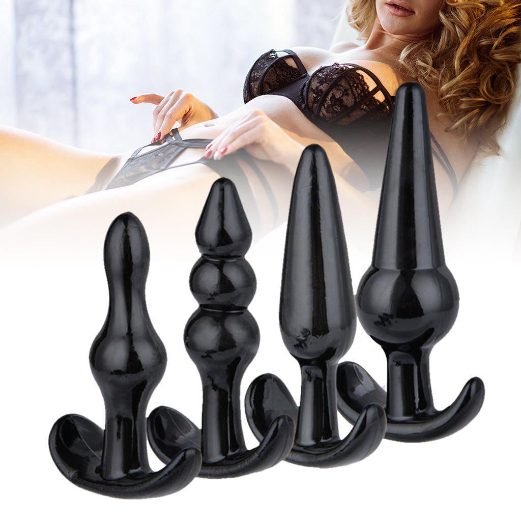 Urway 4 Pack Anal Butt Plug Ass Bum Black-1954802619201490950