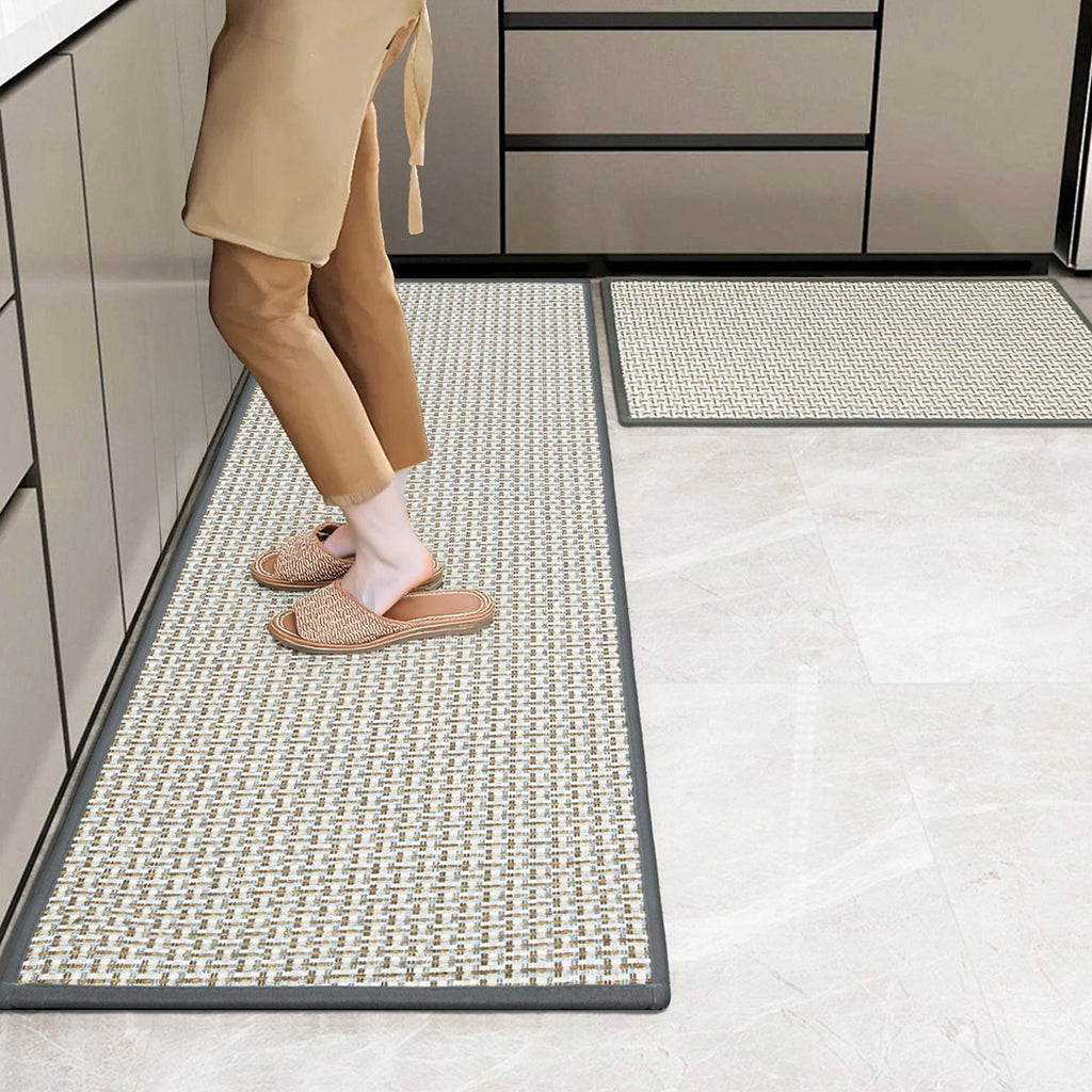 Marlow Kitchen Rug 2PCS Woven Non Slip Absorbent Grey-1954802460874903559