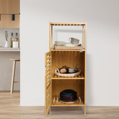Levede  Bathroom Bamboo Storage Cabinet Natural-1954802383812956166