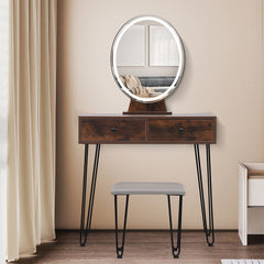 Levede Dressing Table LED Light Strip Brown-1954802443464347655