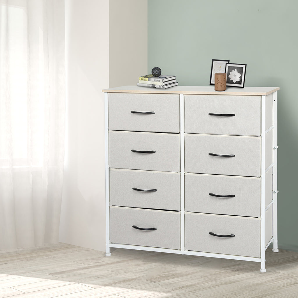 Levede Storage Cabinet Tower Chest Beige-1954802982616961030