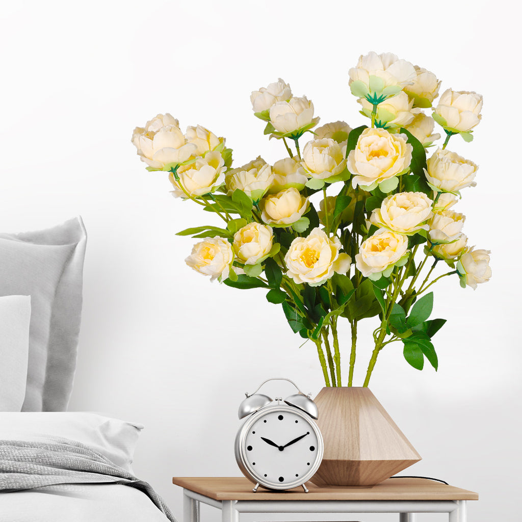 Lambu Artificial Flowers Silk Roses Yellow-1954802596778741767