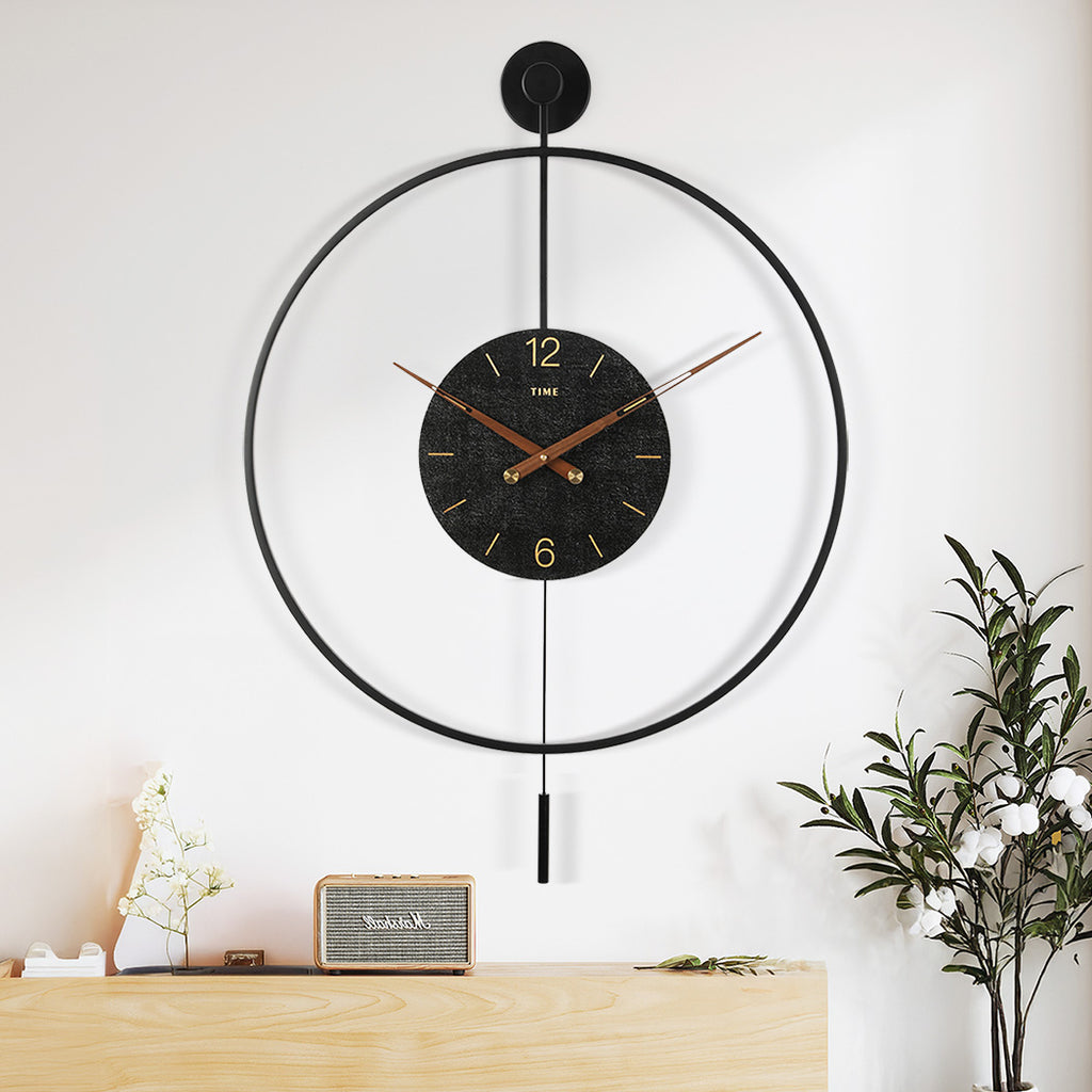 Yezi Round Wall Clock 60cm Large Modern Home Decoration-1954802445200789511