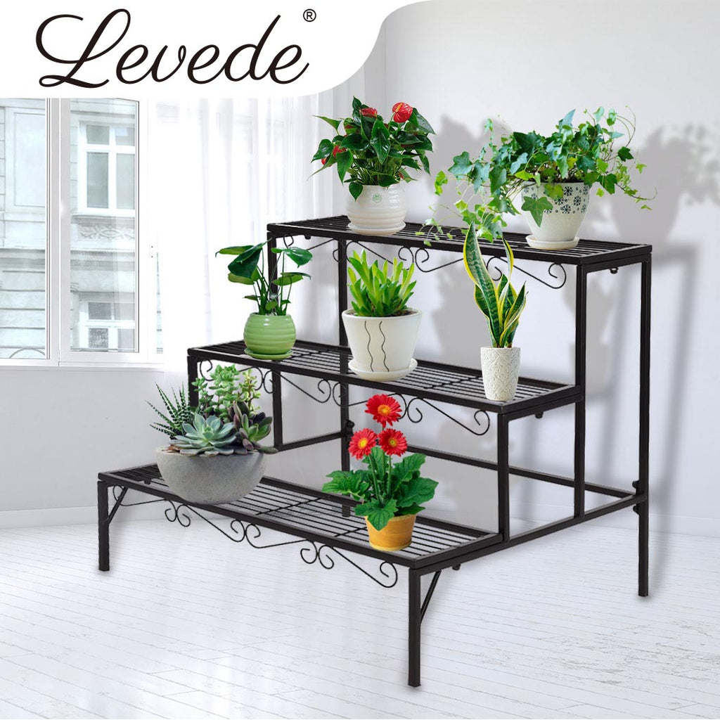 Levede Plant Stand 3 Tier Rectangle-1954802658384678919