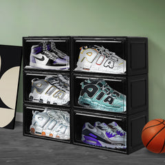 Stacked Shoe Box Acrylic Sneaker Display 6PC Black-1954802597328195591