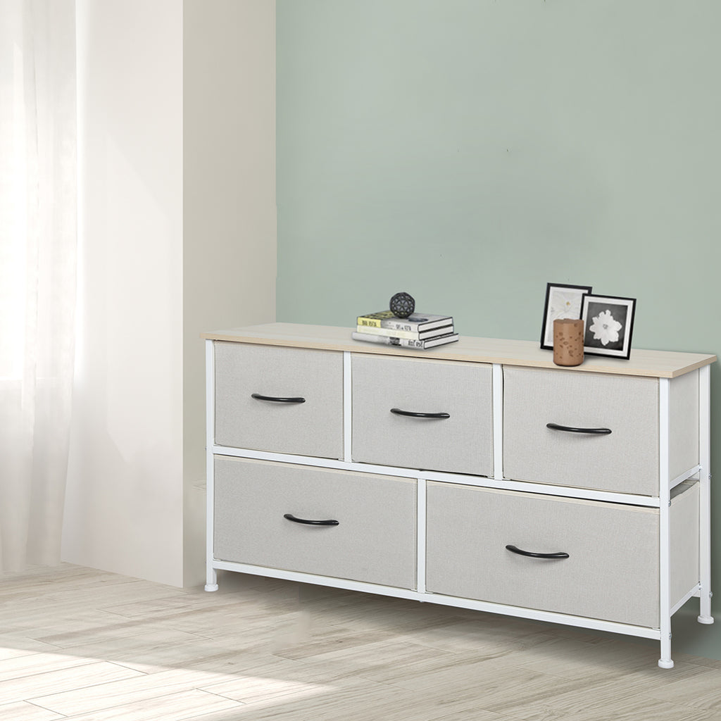Levede Storage Cabinet Tower Chest Beige-1954802982222696454