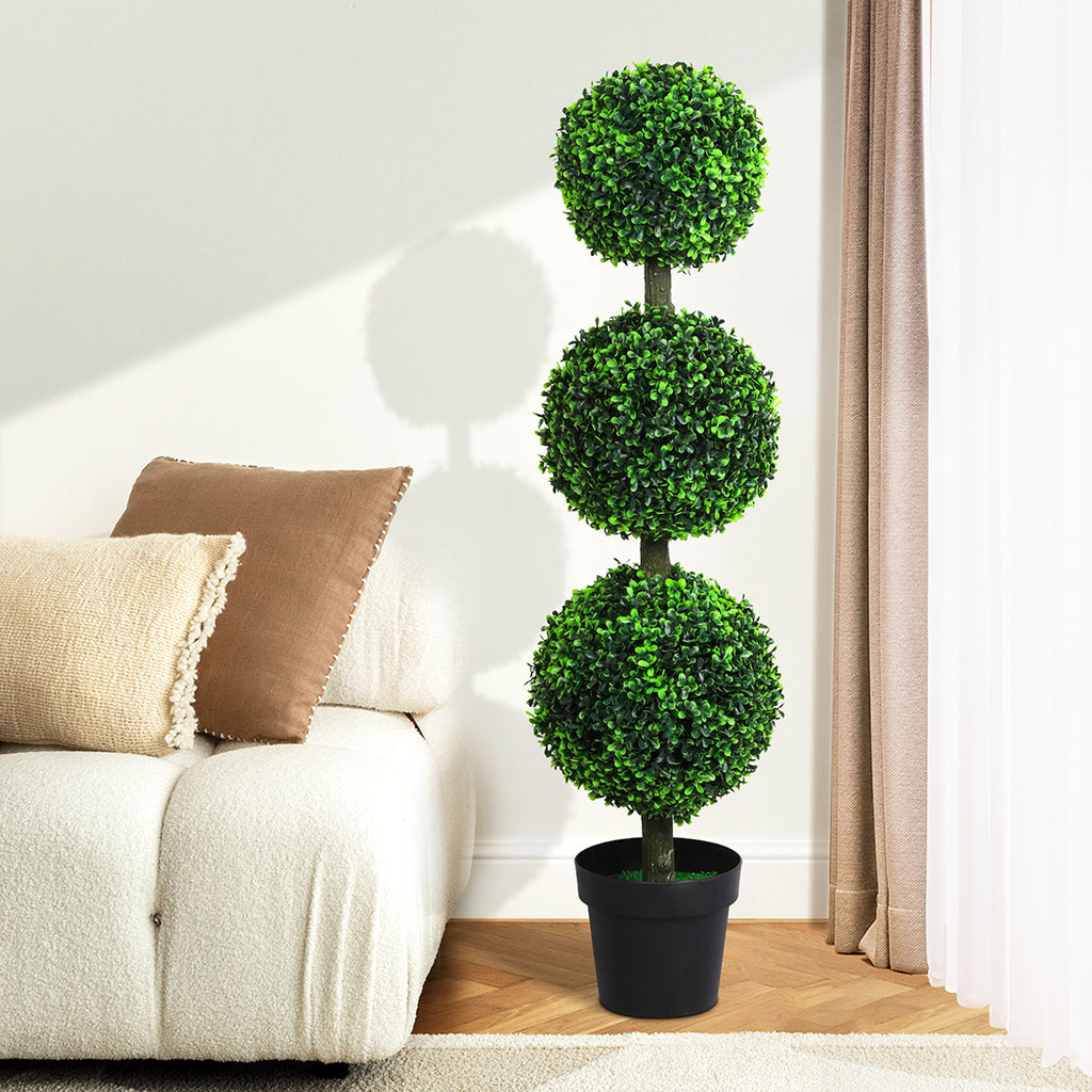 Lambu Artificial Triple Ball Boxwood Trees-1954802441748877319
