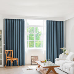 Marlow 2XBlockout Curtains Chenille 132x250 Blue-1954802975318872071