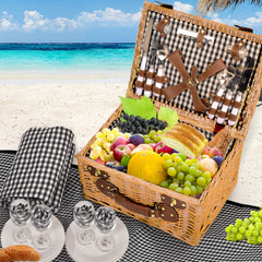 4 Person Picnic Basket Baskets Set Outdoor-1954802336337629191