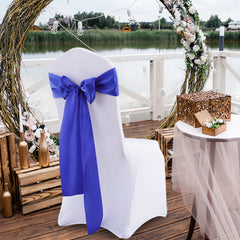 Multicoloured Chair Sashes Fabric Covers Navy-1954802695449743366