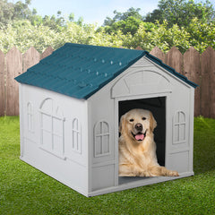 PaWz Dog Kennel Outdoor Indoor Pet Plastic XL Blue-1954802531251130375
