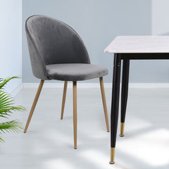 Levede 2x Dining Chairs Seat French Grey-1954802979244740615