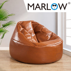Marlow Bean Bag Chair Cover PU Couch Tan-1966287382567325703