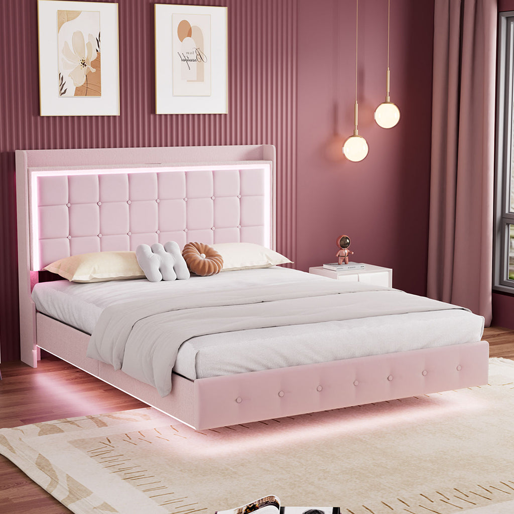 Levede Queen Floating Bed Frame-1954802405837246471