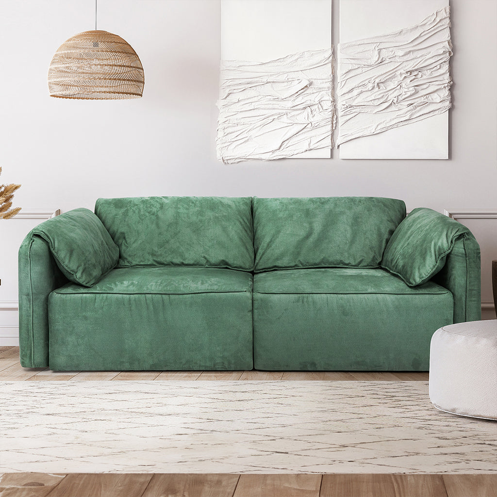 Levede Sofa Floor Couch 3-Seater Leathaire-1954802386933518343