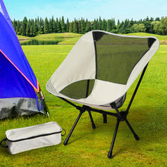 Camping Chair Folding Outdoor Portable Medium Beige-1954802882930937863