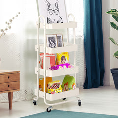 Levede 4 Tiers Kitchen Trolley Cart White-1954802729440382983