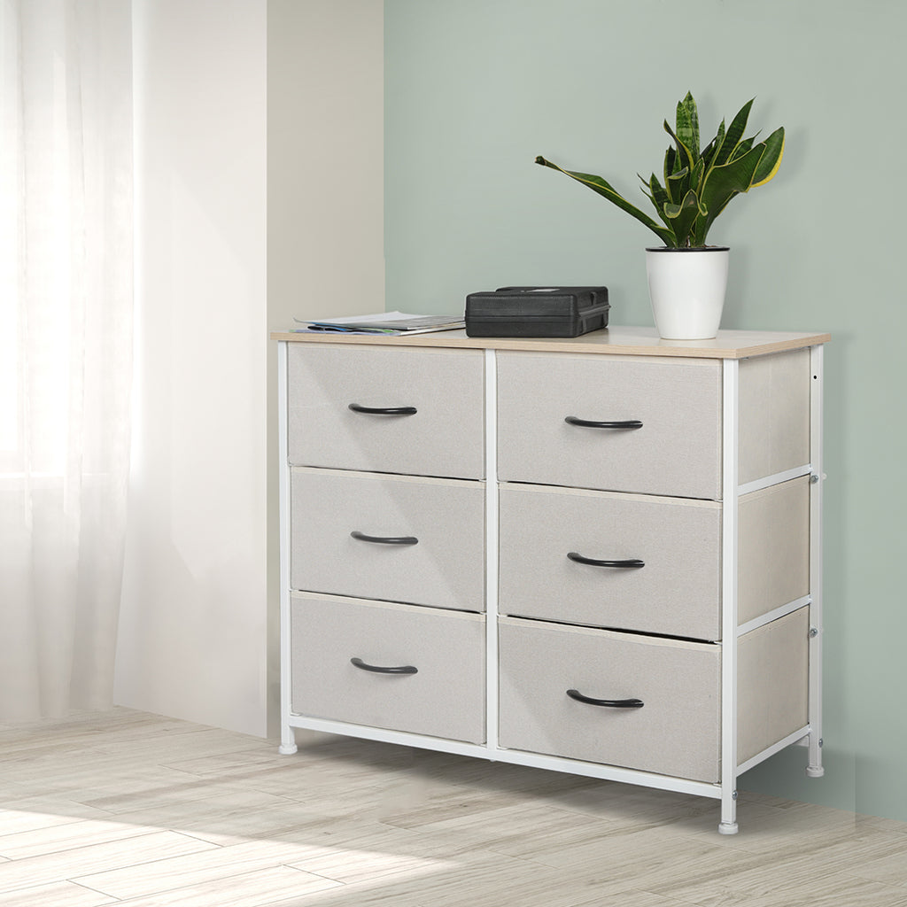 Levede Storage Cabinet Tower Chest Beige-1954802981799071750