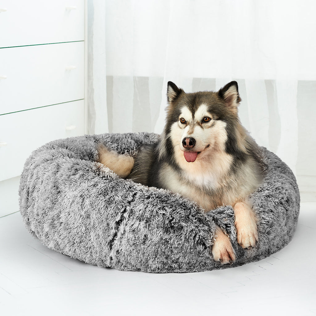 PaWz Pet Bed Cat Dog Donut Nest Calming L Charcoal Large-1954802517388955655