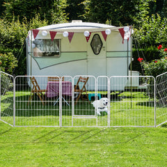 PaWz 8 Panel 32'' Pet Dog Playpen Puppy White 2.5kg Mackerel & Lamb-1966287384760946695