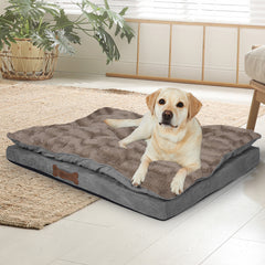 Dog Calming Bed Warm Soft Plush Comfy XL Khaki X-Large-1954802527987961863