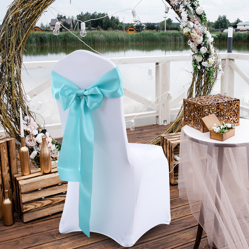 20x Satin Chair Sashes Cloth Cover Wedding Tiffany-1954802694245978118