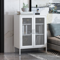 Levede Storage Cabinet Steel Kitchen White-1954802986463137799