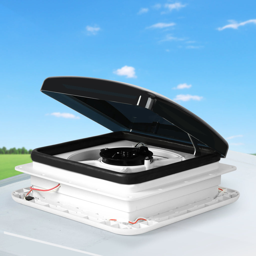 Manan Caravan Roof  Vent Hatch RV Shower Air Exhaust 12V Fan LED Light Trailer-1954802967265808391
