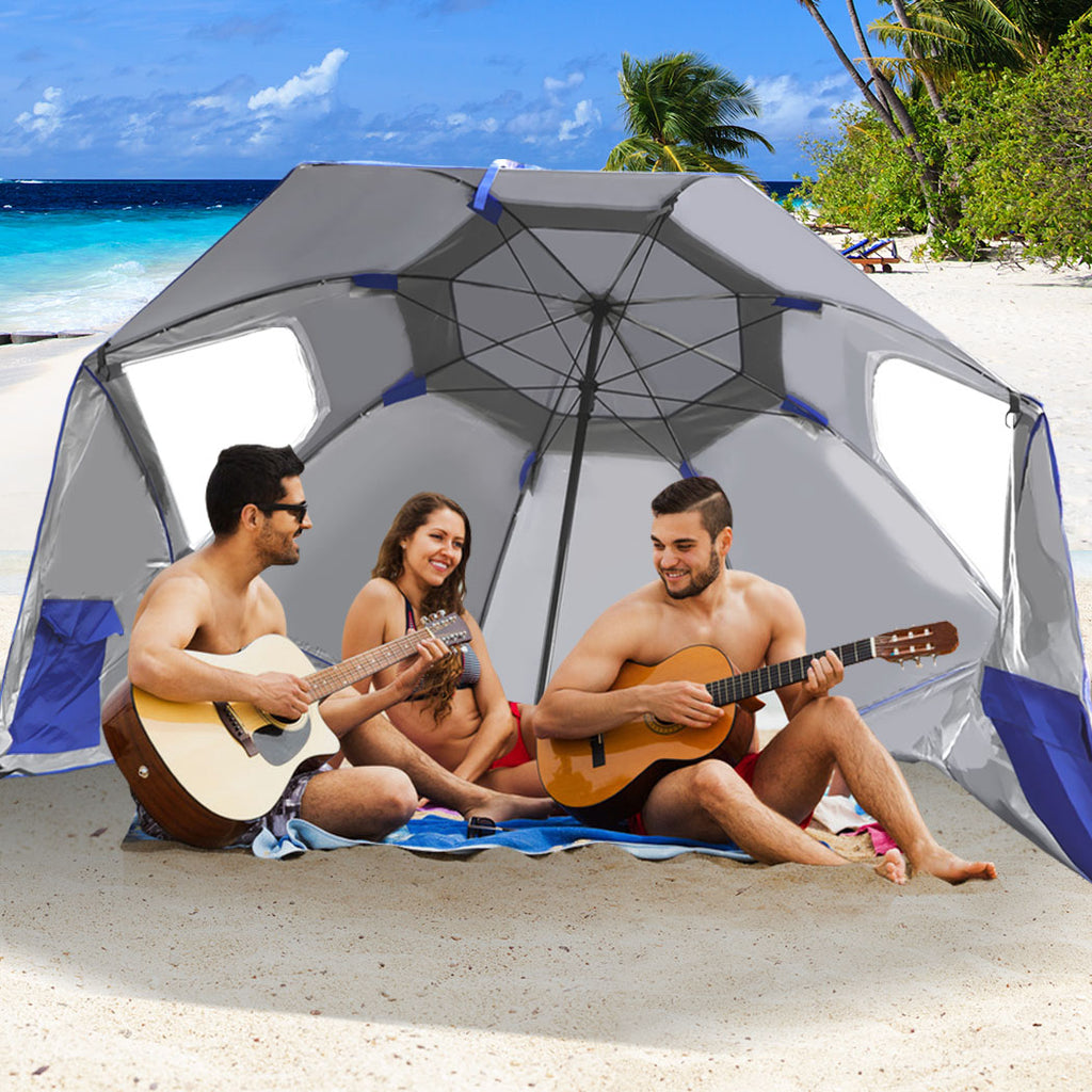 Mountview Beach Umbrella Outdoor Umbrellas Blue 2.33M-1954802645210370055
