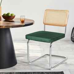 Levede 2xRattan Chair Dining Chairs Green-1954802996143591431