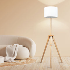 EMITTO Tripod Floor Lamp Wooden Modern Natural-1963748915610259463
