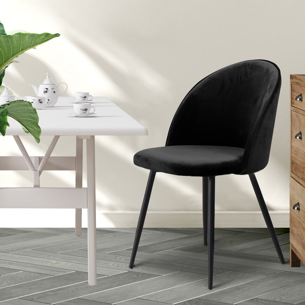 Levede 2x Dining Chairs Kitchen Cafe Black-1954802979055996935