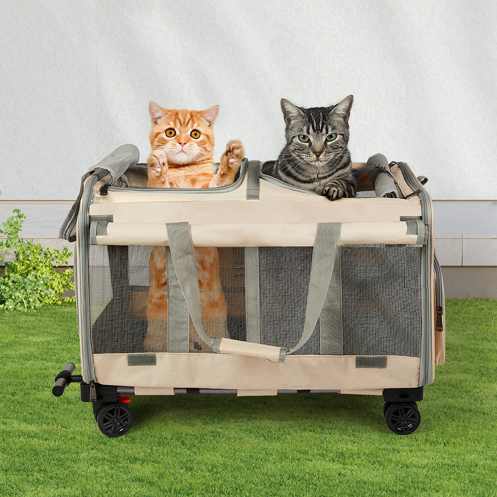 Pawz Pet Carrier 4 Wheel Portable Rolling Foldable-1954802466600128519