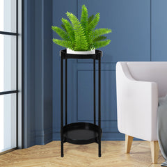 Levede 2 Tier Plant Stand Outdoor Indoor Black Large-1954802665653407750