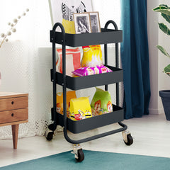 Levede 3 Tiers Kitchen Trolley Cart Grey-1954802728517636103