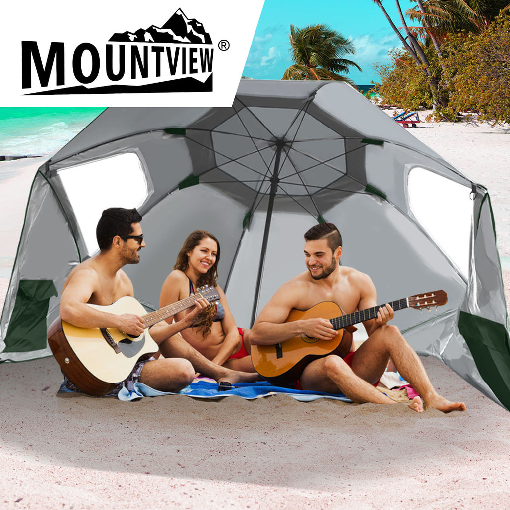 Mountview Beach Umbrella Outdoor Umbrellas Green 2.13M-1954802645822738439