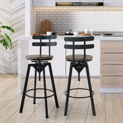 Levede 1x Bar Stool Industrial Adjustable-1954802952325697543