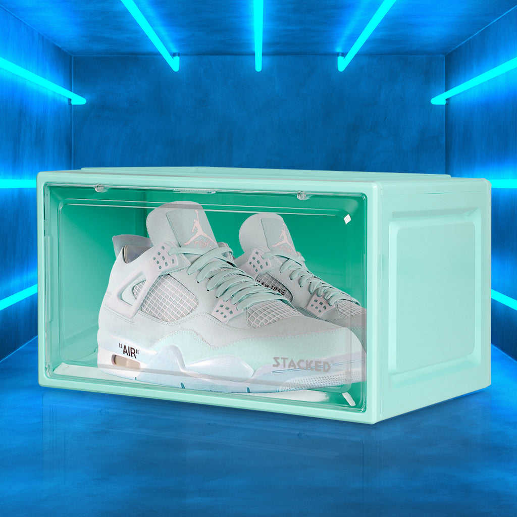 Stacked Sneaker Display Case Stackable Cyan-1954802601912569863