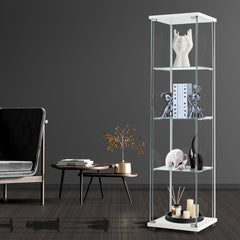 Stacked Display Cabinet Tempered Glass White-1954803004272152583