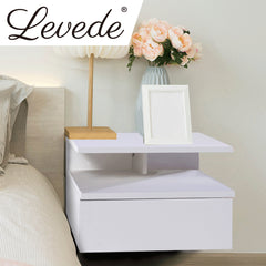 Levede 2x Bedside Tables Side Table White-1954802716639367175