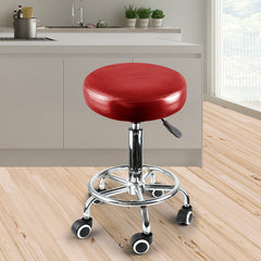 Levede Salon Stool Swivel Barber Stools Red-1954802612465438727