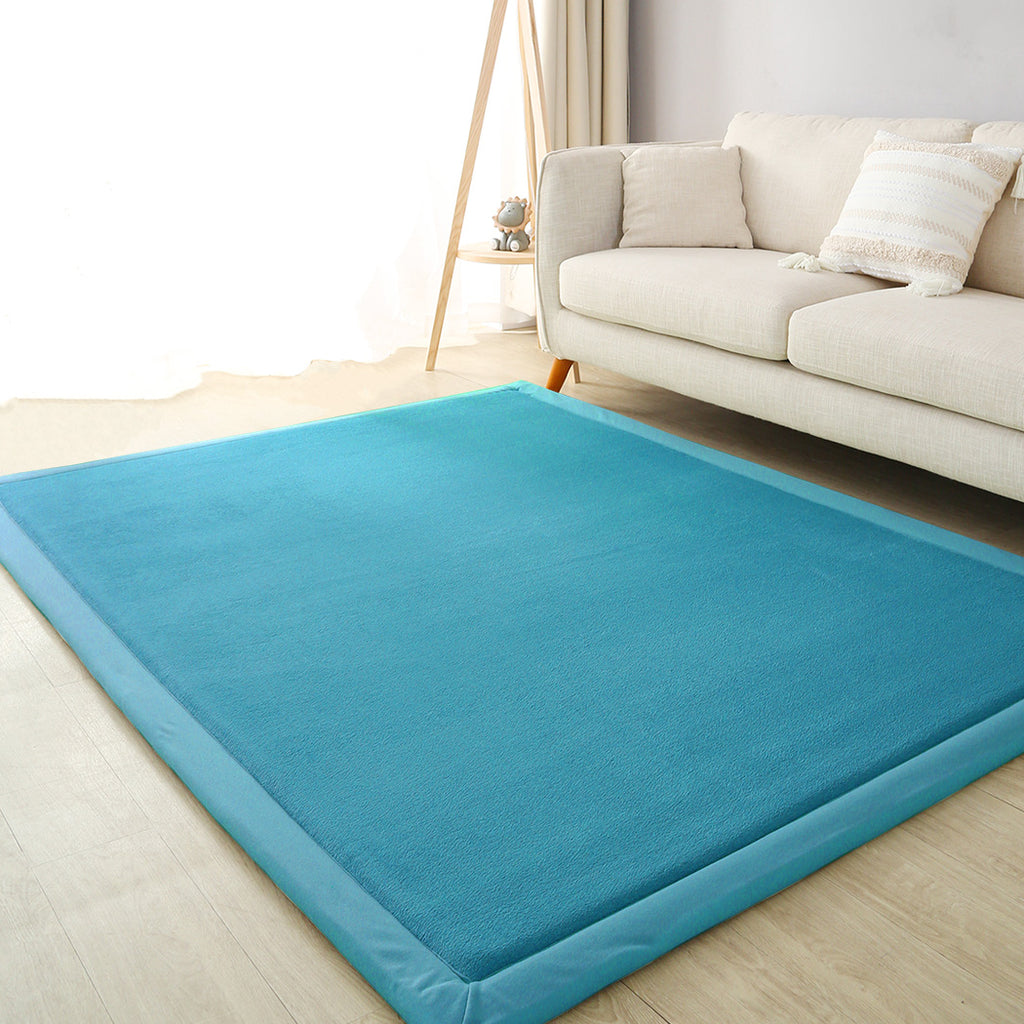 Marlow Coral Velvet Area Rugs Large Mat 120x200cm Blue-1954802461445328903