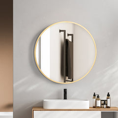 Yezi Wall Mirror Round Bathroom Decor 50cm-1954803007363354631