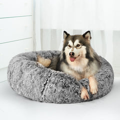 PaWz Pet Bed Cat Dog Donut Nest Calming M Charcoal Medium-1954802518781464583