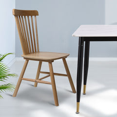 Levede 2x Dining Chairs Kitchen Windor Oak-1954802978275856391