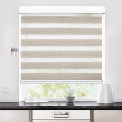 Marlow Blackout Zebra Roller Blind Curtains 150x210 Beige-1954802973397880839