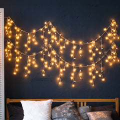 LED Curtain Fairy String Lights Wedding Warm White 300 LED-1954803087713636359