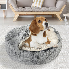 PaWz Pet Dog Calming Bed Warm Soft Plush M Medium-1954802545398517767