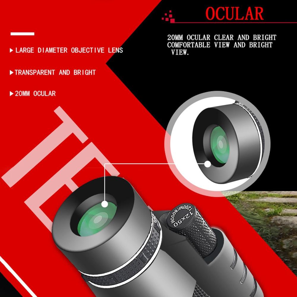 Professional 12X50 Hd Monocular Night Vision Telescope + Tripod-1915197942508163075
